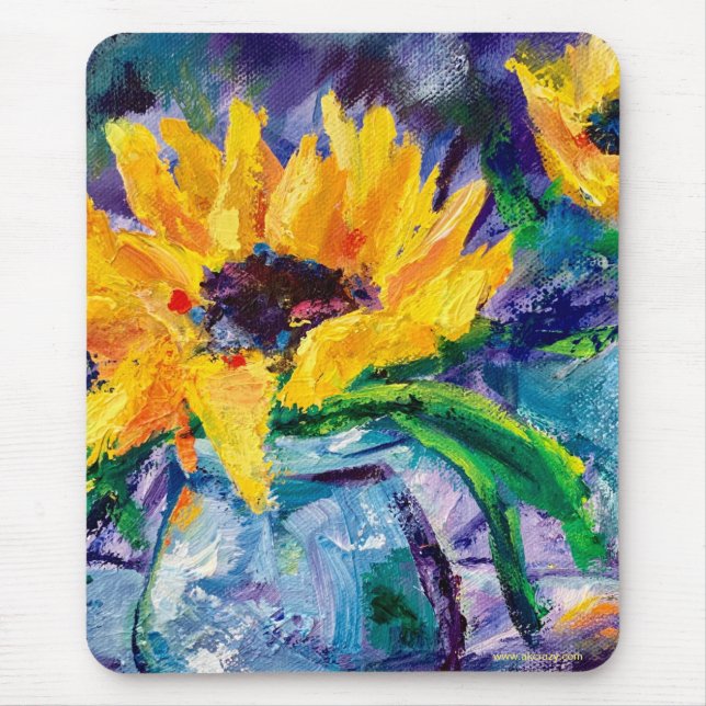Alaskan Sunflower Blues Mouse Pad (Front)