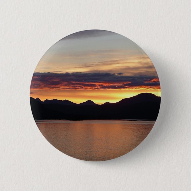 Alaskan Sunset I Beautiful Alaska Photography 6 Cm Round Badge (Front)