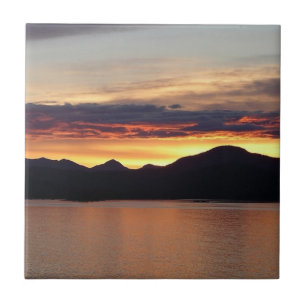 Alaskan Sunset I Beautiful Alaska Photography Ceramic Tile