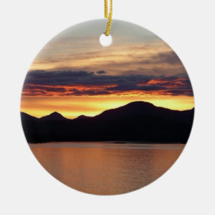 Alaskan Sunset I Beautiful Alaska Photography Ceramic Tree Decoration