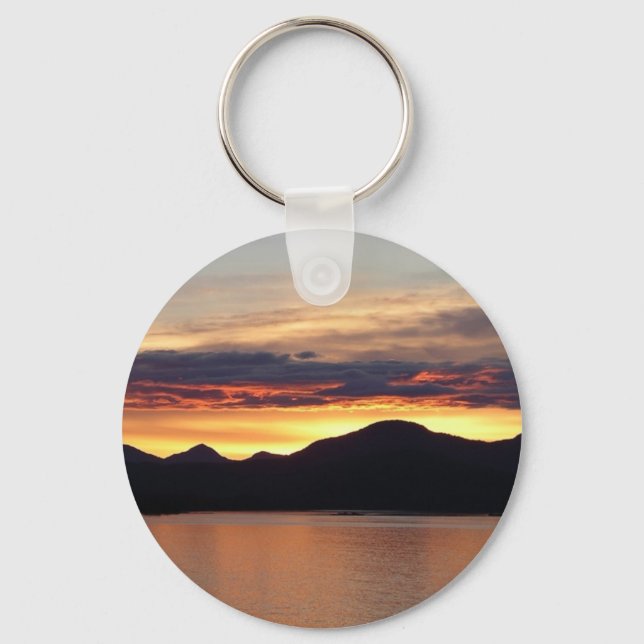 Alaskan Sunset I Beautiful Alaska Photography Key Ring (Front)
