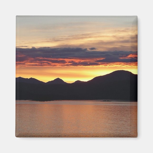 Alaskan Sunset I Beautiful Alaska Photography Magnet (Front)