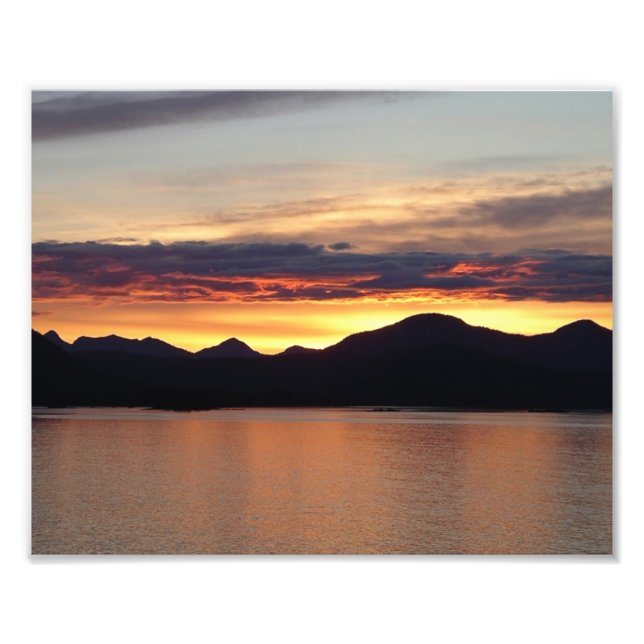 Alaskan Sunset I Beautiful Alaska Photography Photo Print (Front)