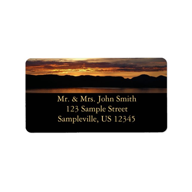 Alaskan Sunset II Beautiful Alaska Photography Label (Front)
