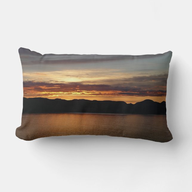 Alaskan Sunset II Beautiful Alaska Photography Lumbar Cushion (Front)