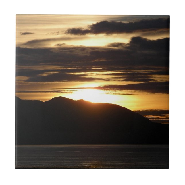 Alaskan Sunset III Beautiful Alaska Photography Ceramic Tile (Front)