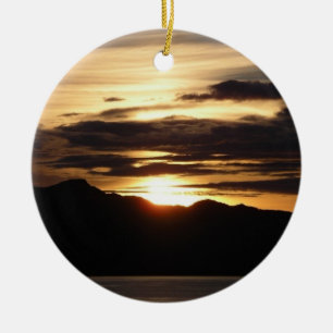 Alaskan Sunset III Beautiful Alaska Photography Ceramic Tree Decoration