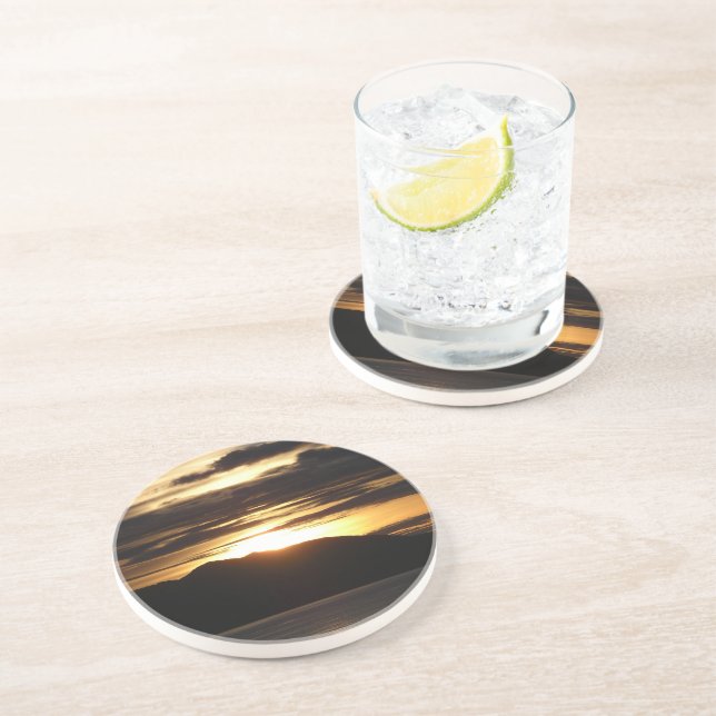 Alaskan Sunset III Beautiful Alaska Photography Coaster (Side)