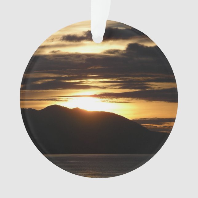 Alaskan Sunset III Beautiful Alaska Photography Ornament (Front)