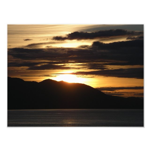 Alaskan Sunset III Beautiful Alaska Photography Photo Print (Front)