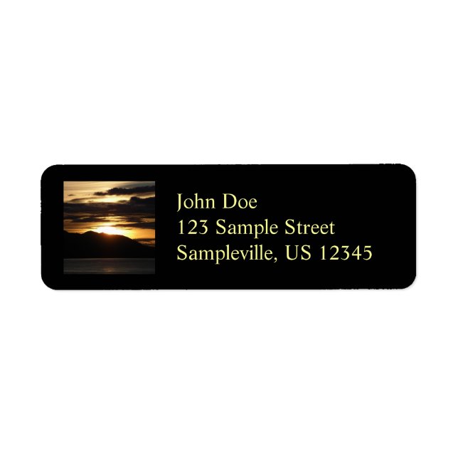 Alaskan Sunset III Beautiful Alaska Photography Return Address Label (Front)