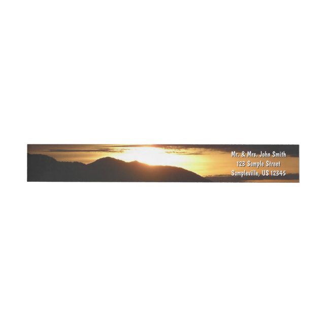 Alaskan Sunset III Beautiful Alaska Photography Wrap Around Label (Individual)