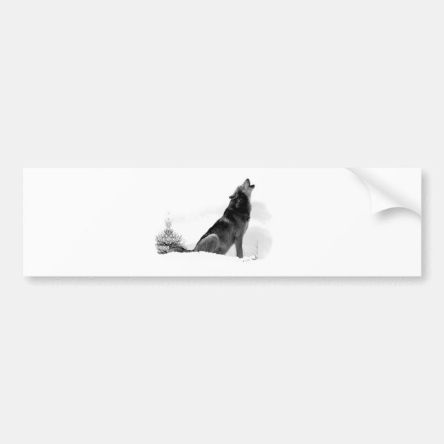 Alaskan Timber Wolf Bumper Sticker (Front)