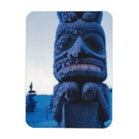 Alaskan Totem Pole Winter Night Photo Designed