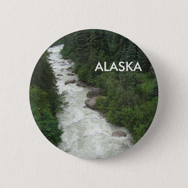 Alaskan Waterfall 6 Cm Round Badge (Front)
