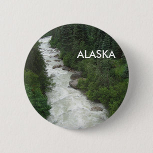 Alaskan Waterfall 6 Cm Round Badge