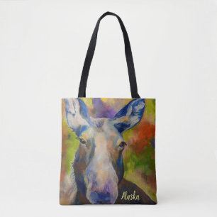 Alaskan Wildlife Moose & Bear Tote with ALASKA Bag