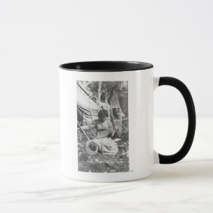 Alaskan Woman Making Snowshoes Photograph Mug