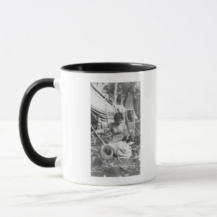 Alaskan Woman Making Snowshoes Photograph Mug