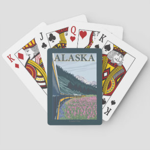 AlaskaRailroad and Fireweed Vintage Travel Playing Cards