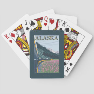 AlaskaRailroad and Fireweed Vintage Travel Playing Cards
