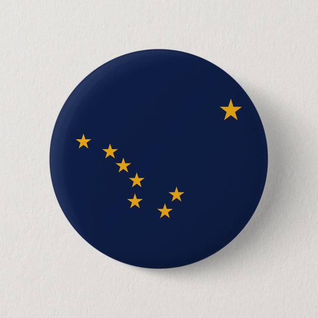 Alaska's Flag 6 Cm Round Badge (Front)