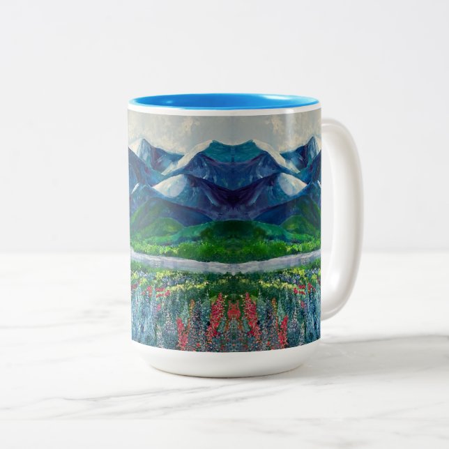 Alaska's Mountains & Fireweed 15oz mug (Front Right)