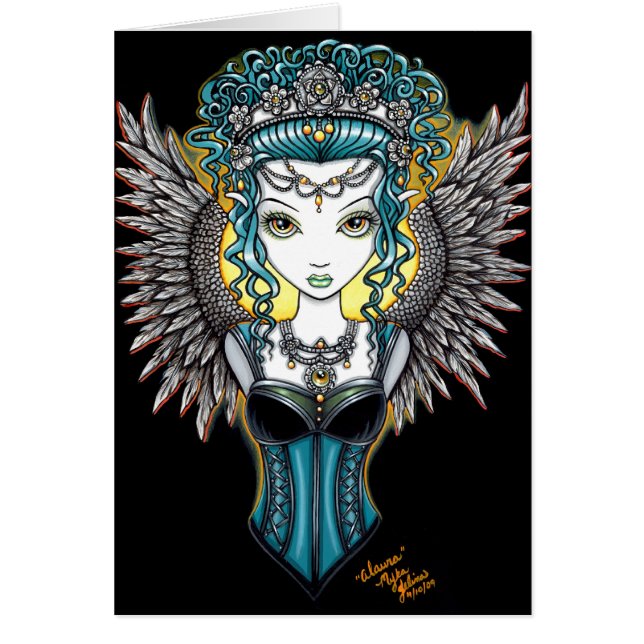 "Alaura" Gothic Guardian Angel Card (Front)