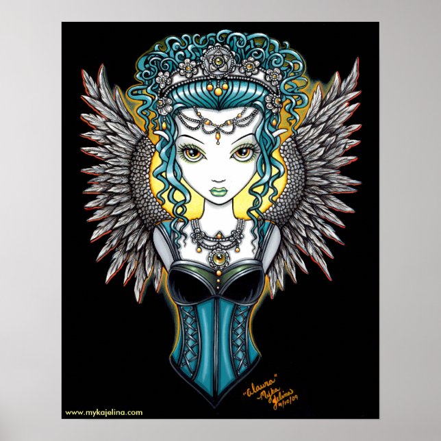 "Alaura" Gothic Guardian Angel Posters (Front)