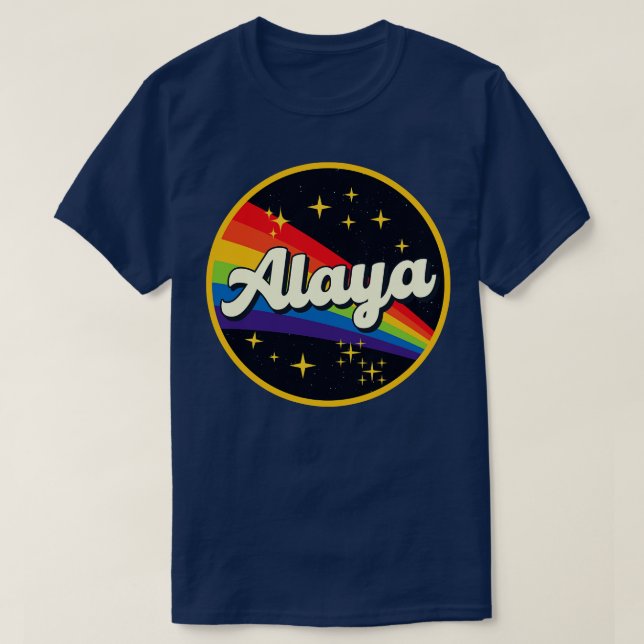 Alaya Rainbow In Space Vintage Style T-Shirt (Design Front)
