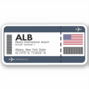 ALB Albany Boarding Pass - New York Travel