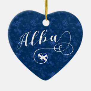 Alba Flag Heart, Scotland, Scots Gaelic Ceramic Ornament