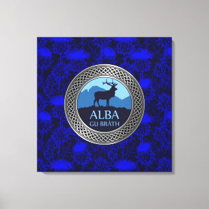 Alba Gu Brath Knot on Thistle Canvas Print