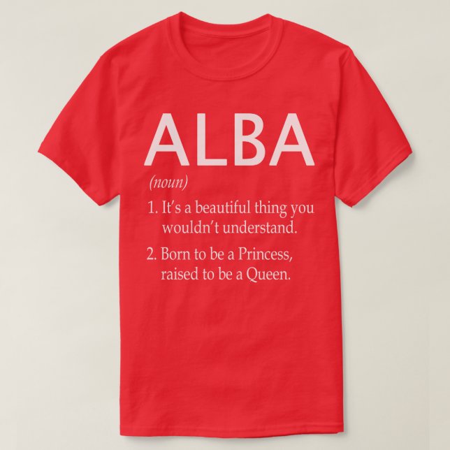 Alba Name Gift T-Shirt (Design Front)