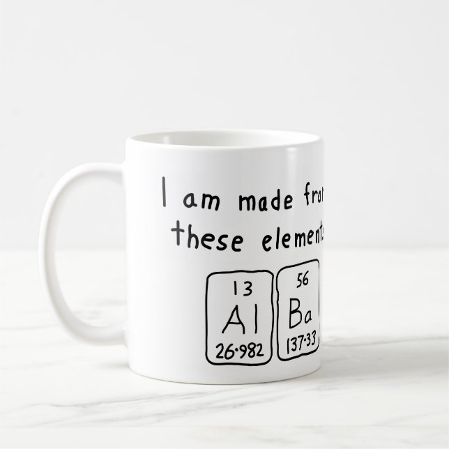 Alba periodic table name mug (Left)