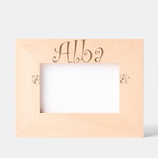 "Alba" Standing Photo Frame – Newborn Gift (Front)