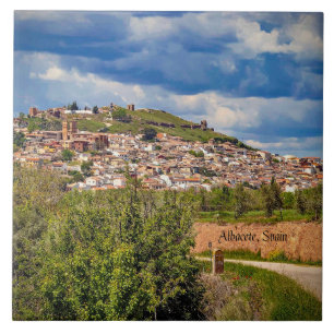 Albacete, Spain cityscape photograph, Ceramic Tile