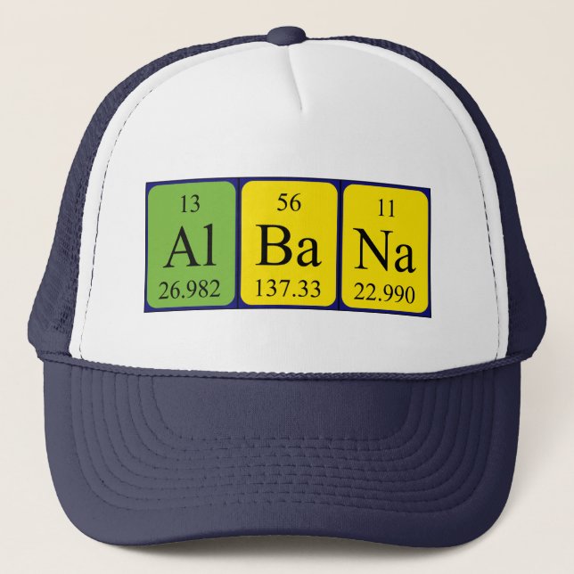 Albana periodic table name hat (Front)