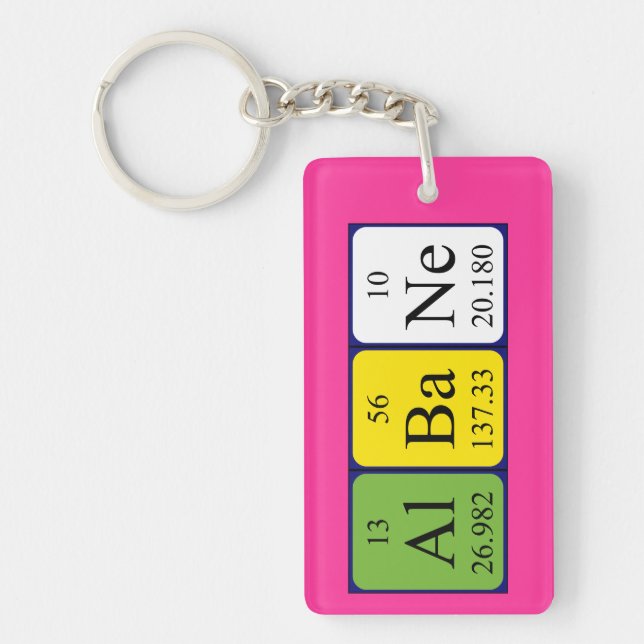 Albane periodic table name keyring (Front)