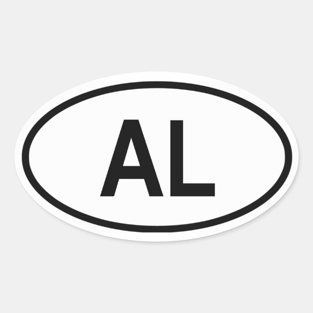 Albania "AL" Oval Sticker (Front)