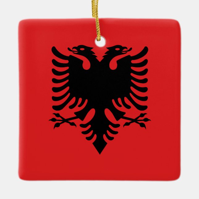 Albania (Albanian) Flag Ceramic Ornament (Front)