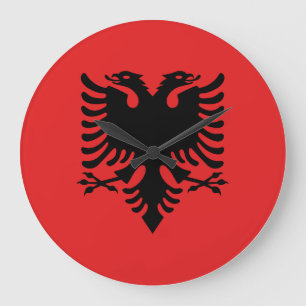 Albania (Albanian) Flag Large Clock