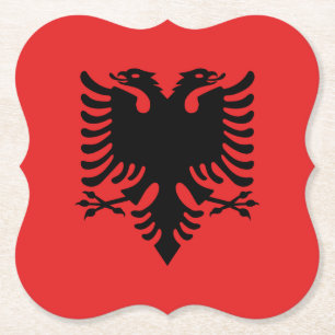 Albania (Albanian) Flag Paper Coaster