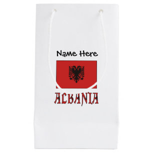 Albania Albanian Flag Personalised Text Small Gift Bag