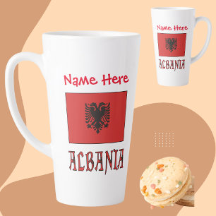 Albania Albanian Flag Red Personalisation Large Latte Mug