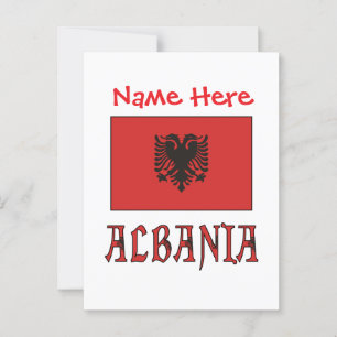 Albania Albanian Flag Red Personalised Postcard