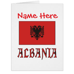 Albania Albanian Flag Red Personalize Big Card