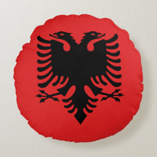 Albania (Albanian) Flag Round Cushion