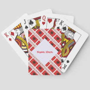 Albania Albanian Flag Tiled Red Personalized  Playing Cards