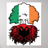 Albania Albanian Irish Ireland Tree Roots Flag